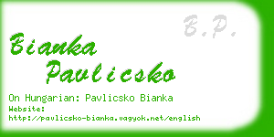 bianka pavlicsko business card